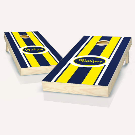 Michigan Stripe Cornhole Boards