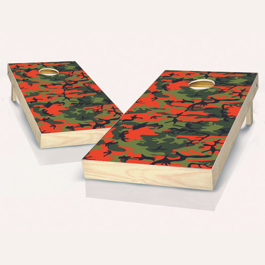 Orange Camo Cornhole Boards