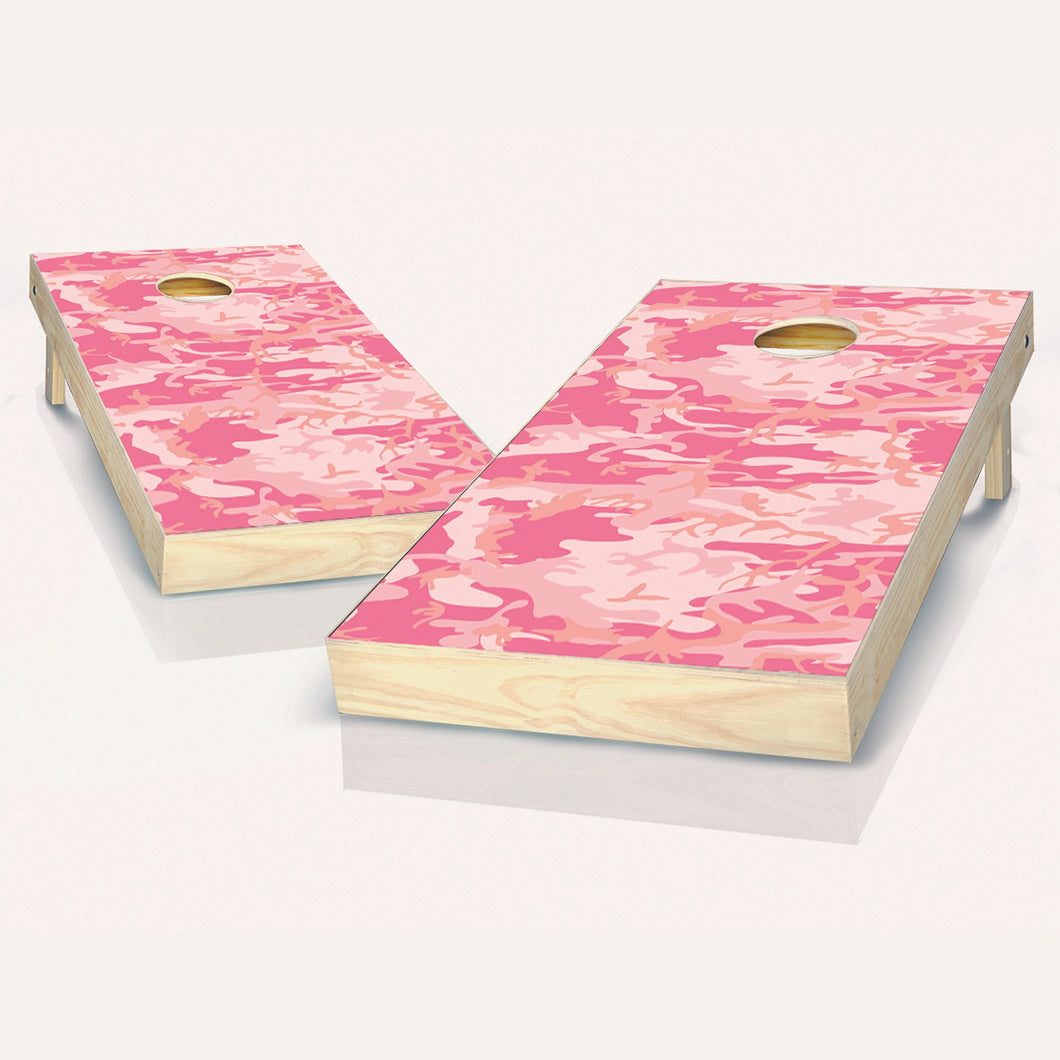 Pink Camo Cornhole Boards