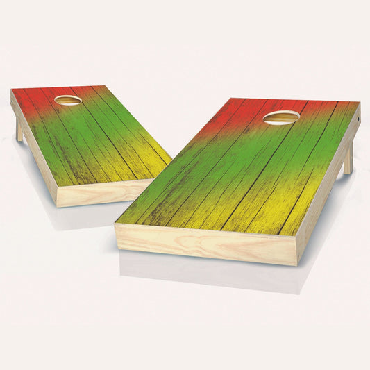 Rasta Grain Cornhole Boards