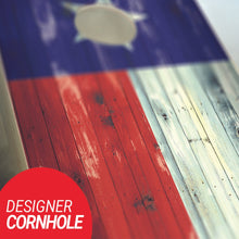 Texas Flag Distressed board close up
