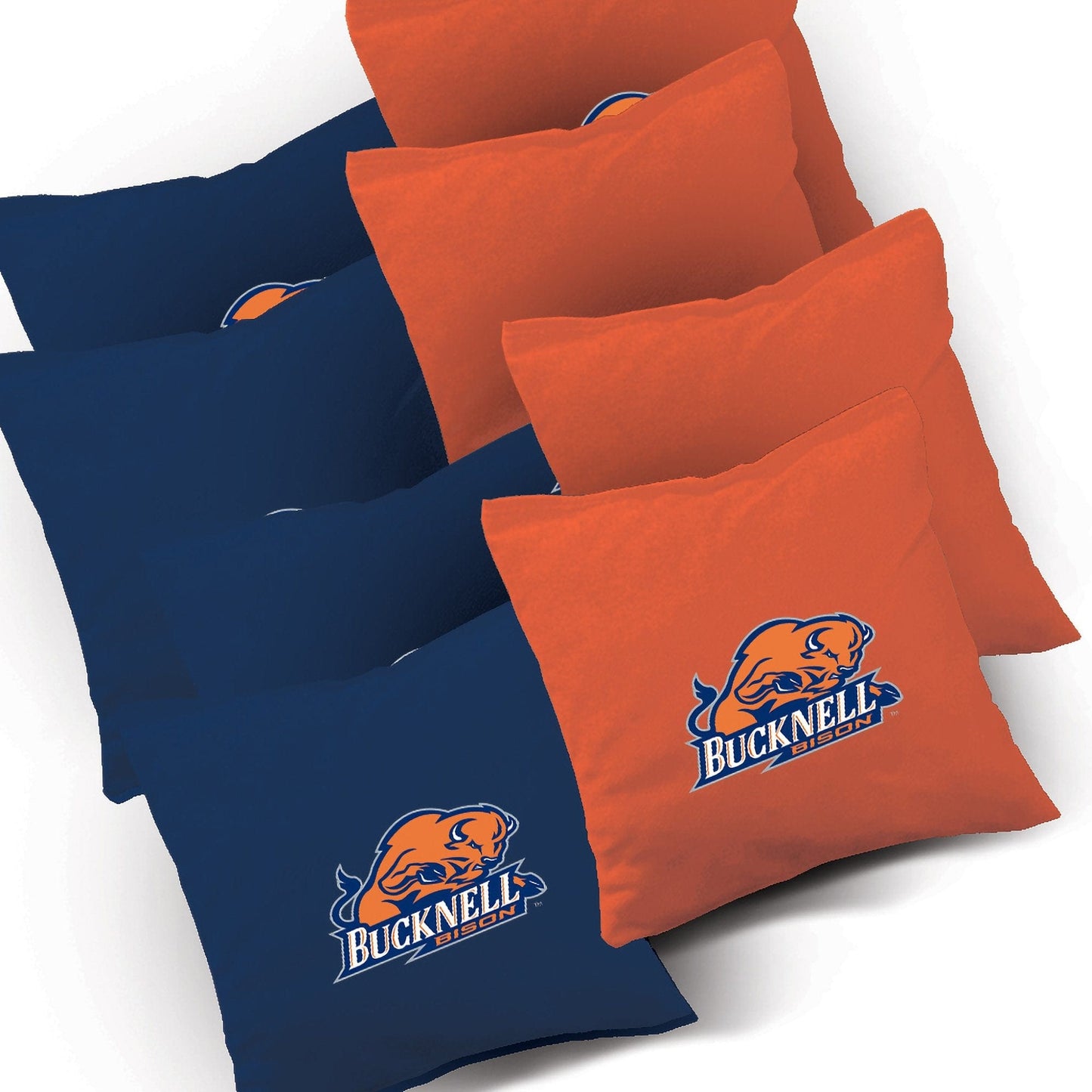 Bucknell Bison Slanted team logo corn hole bags