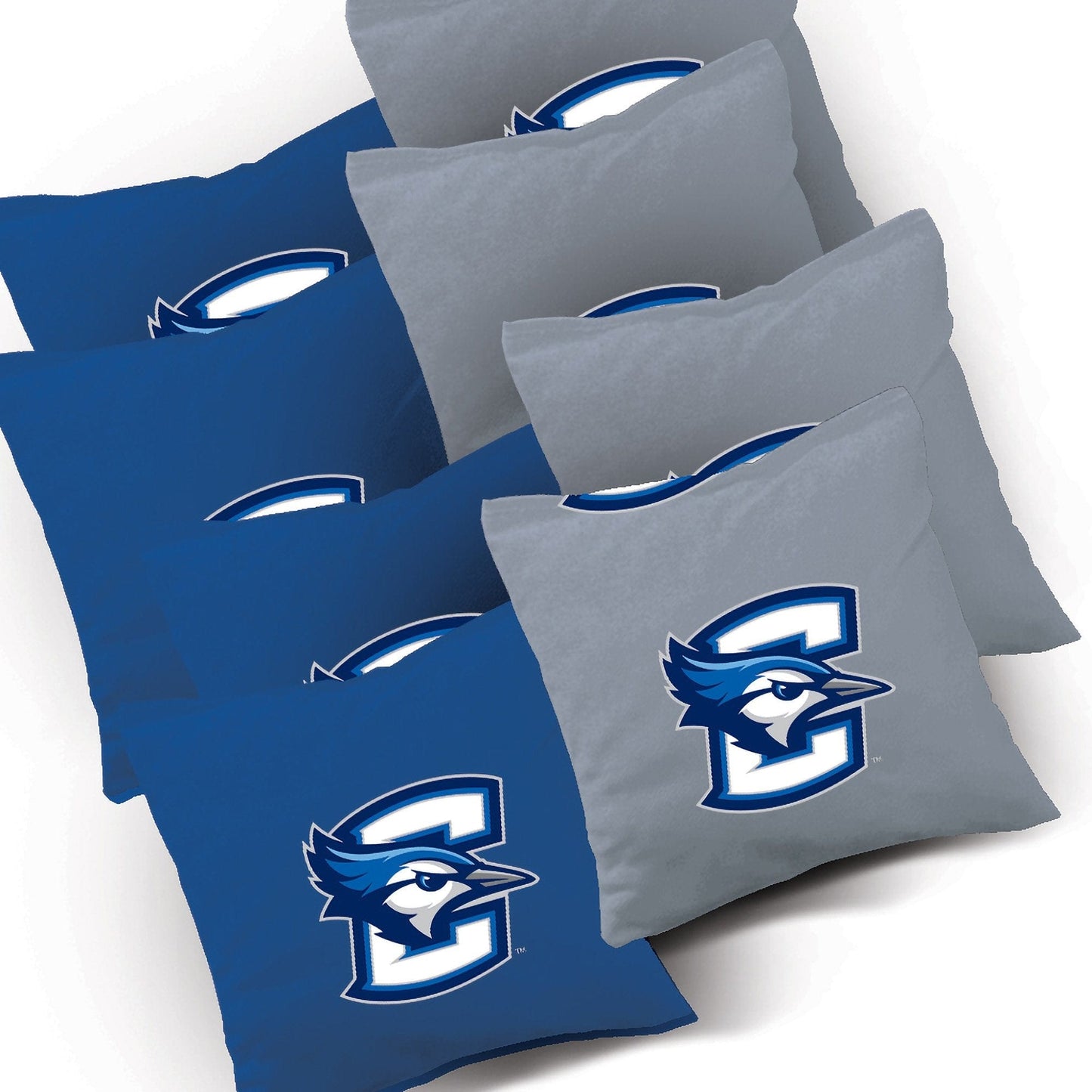 Creighton Slanted team logo corn hole bags