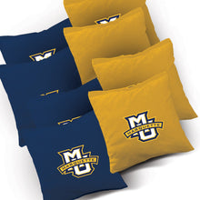Marquette Swoosh team logo corn hole bags
