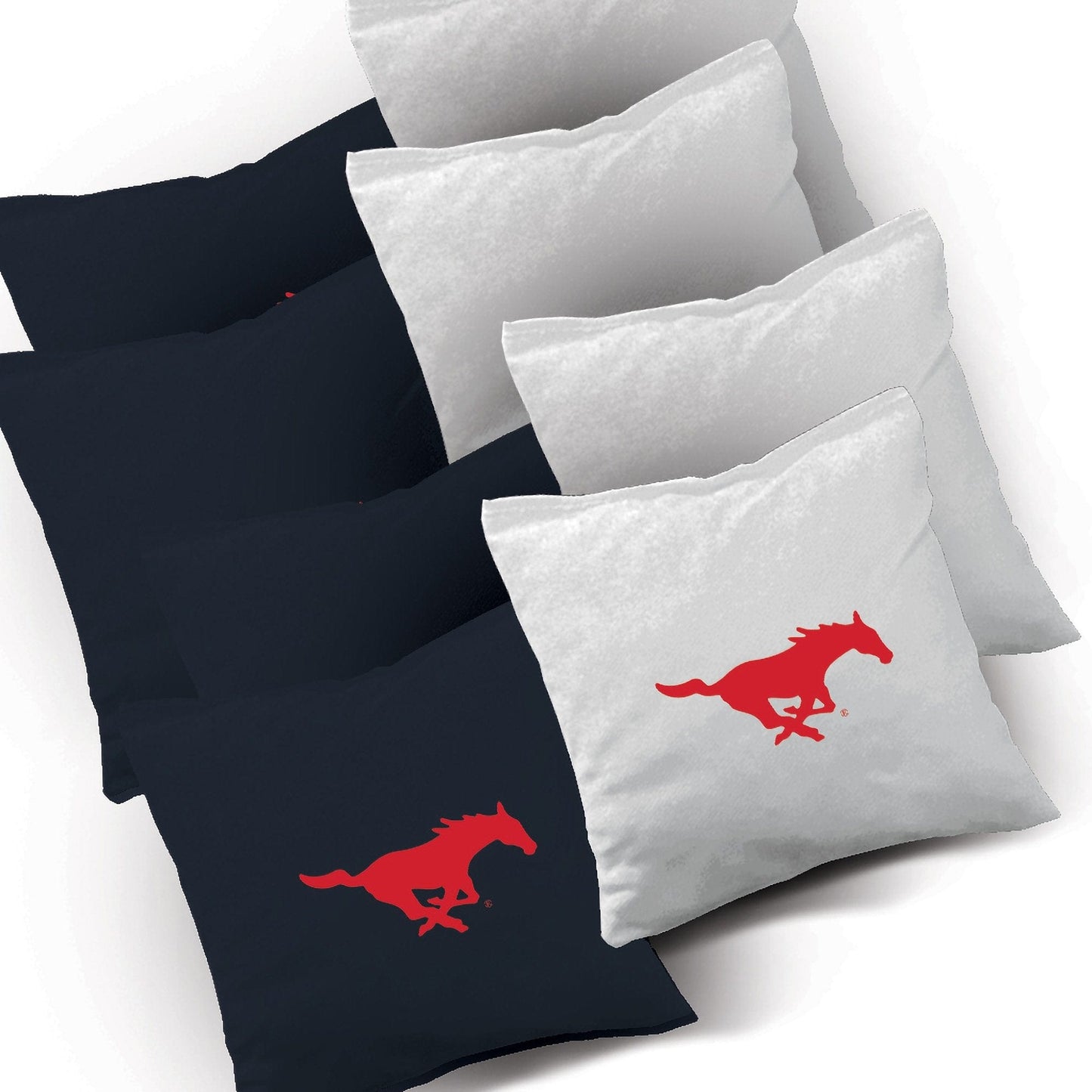 SMU Mustangs Stained Stripe team logo corn hole bags