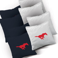 SMU Mustangs Stained Stripe team logo corn hole bags
