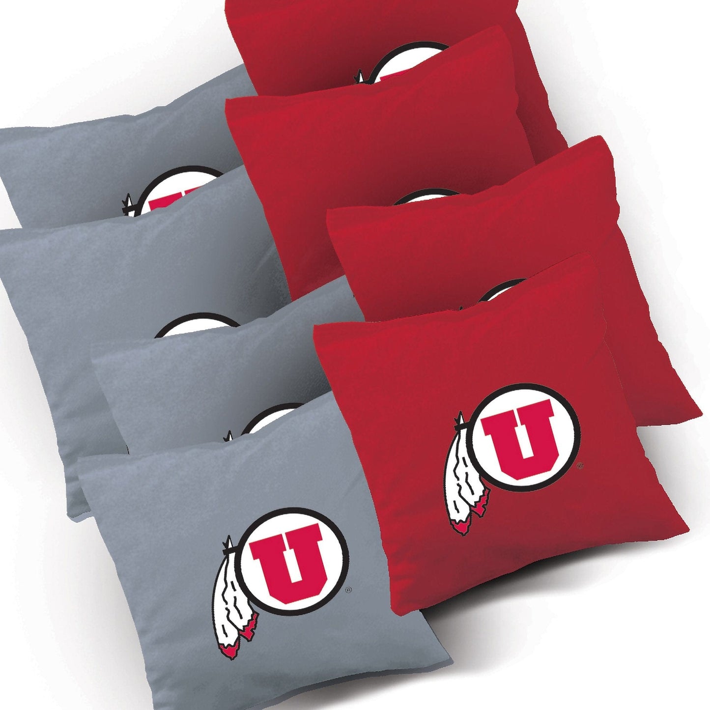 Utah Utes Stained Pyramid team logo corn hole bags