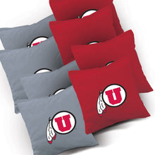 Utah Utes Stained Pyramid team logo corn hole bags

