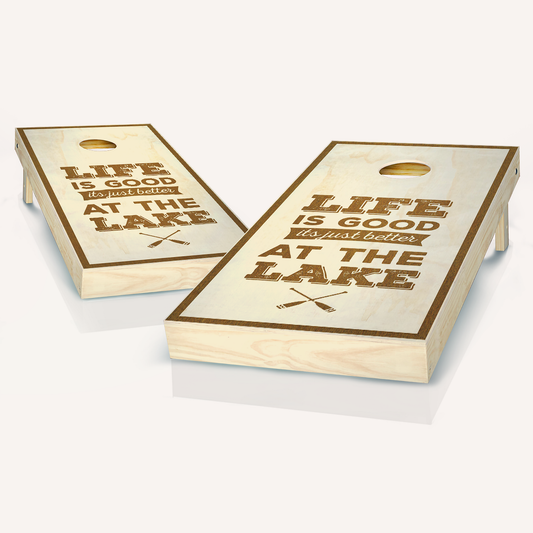 Life Is Better At The Lake Chestnut Cornhole Boards