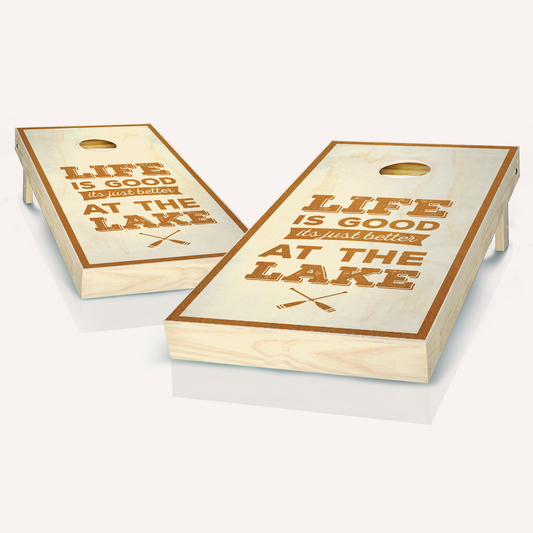Life Is Better At The Lake Maple Cornhole Boards