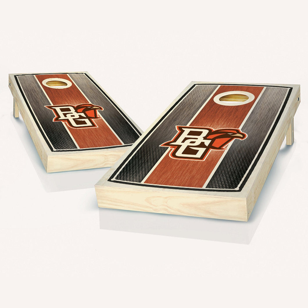 Bowling Green Falcons Stained Striped Cornhole Boards