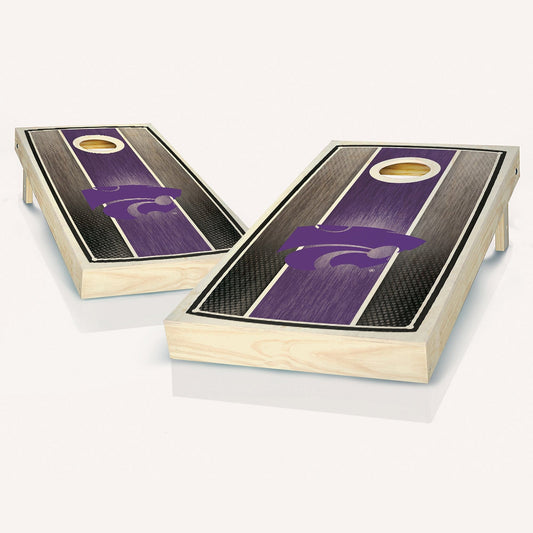 Kansas State Wildcats Stained Striped Cornhole Boards