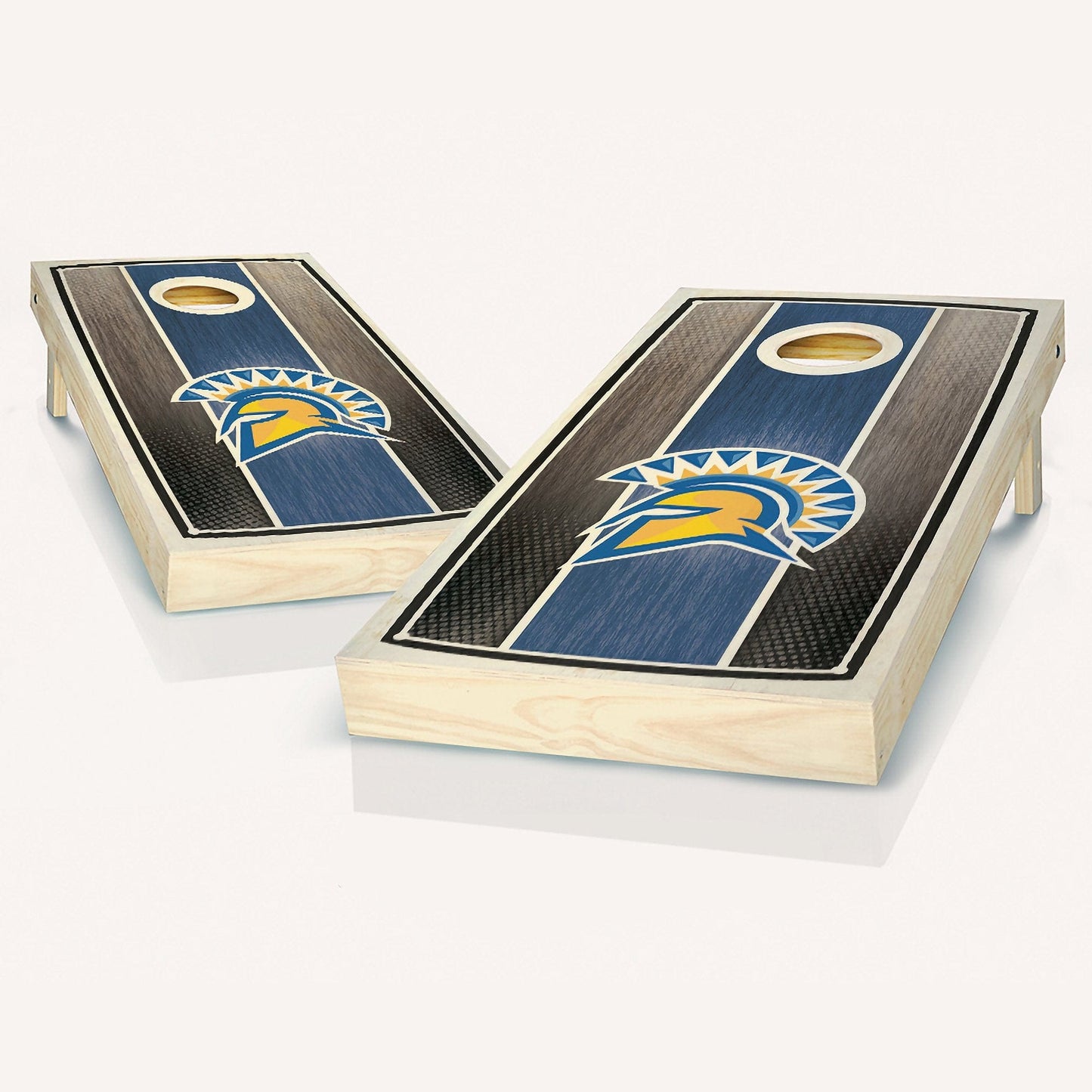 San Jose State Stained Striped Cornhole Boards