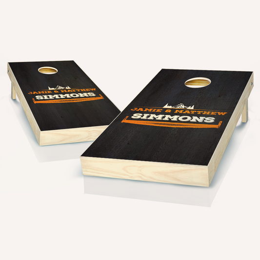 Contemporary Rustic Wedding Cornhole Boards
