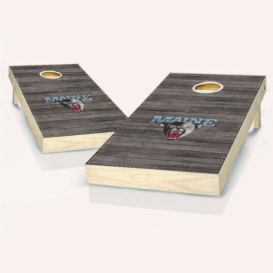 Maine Black Bears Distressed Cornhole Boards