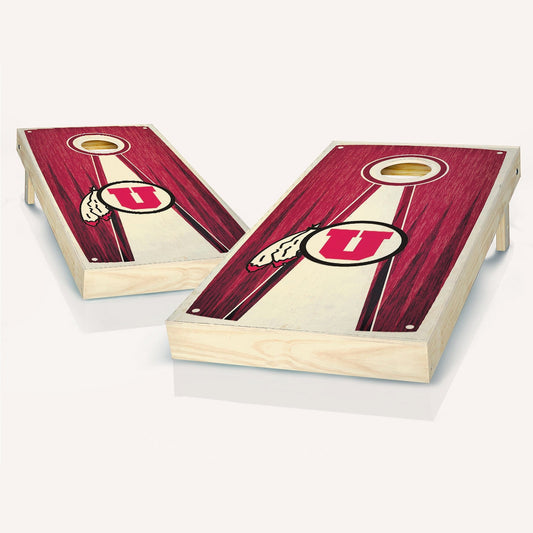 Utah Utes Stained Pyramid Cornhole Boards