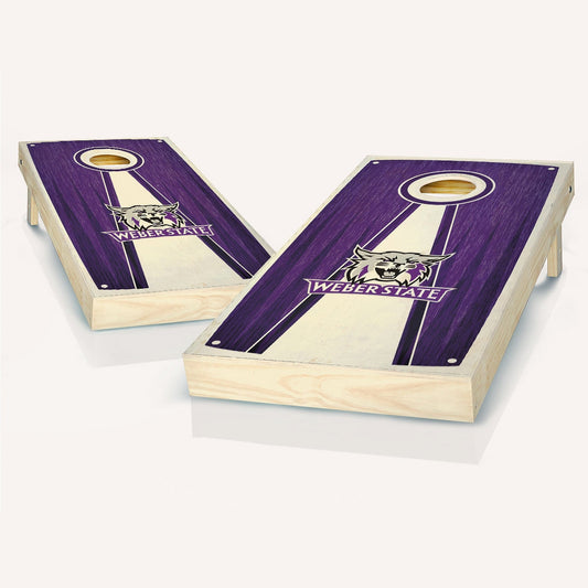 Weber State Stained Pyramid Cornhole Boards