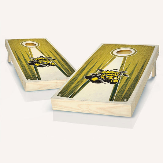 Wichita State Stained Pyramid Cornhole Boards