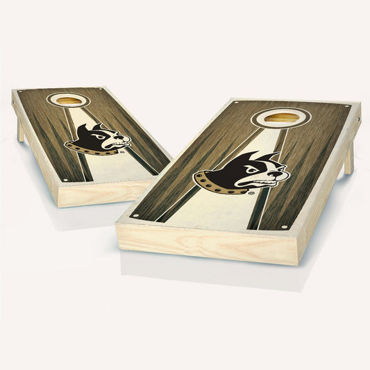 Wofford Stained Pyramid Cornhole Boards