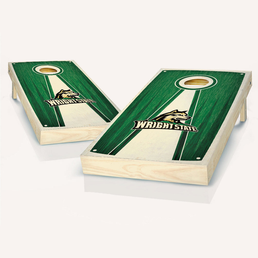Wright State Stained Pyramid Cornhole Boards