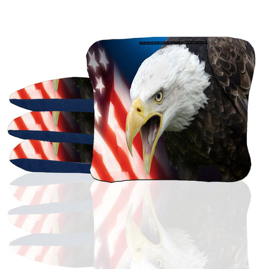 American Flag Bald Eagle Stick & Slide Cornhole Bags