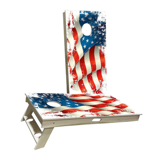 Faded American Flag Cornhole Boards
