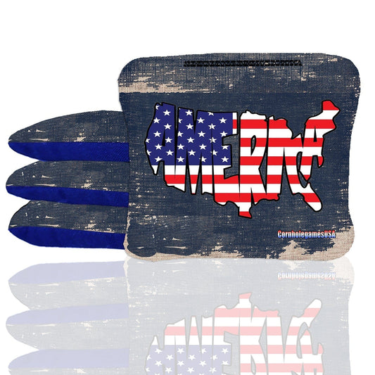 America Blue Stick & Slide Cornhole Bags