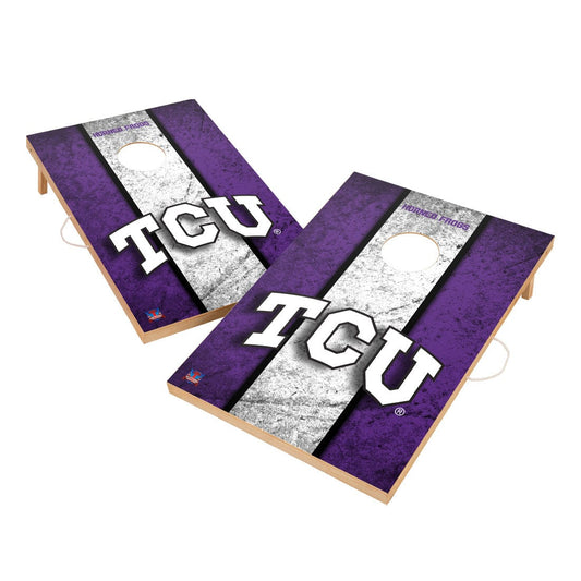 Vintage Texas Christian University Horned Frogs TCU Solid Wood 2x3 Cornhole Set