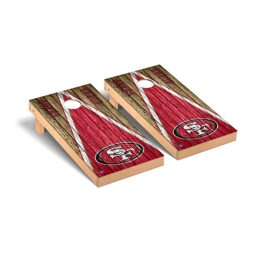 San Francisco 49ers NFL Football Cornhole Board Set - Triangle Weathered Version