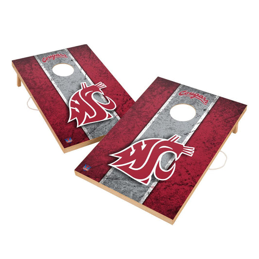 Vintage Washington State Cougars Solid Wood 2x3 Cornhole Set