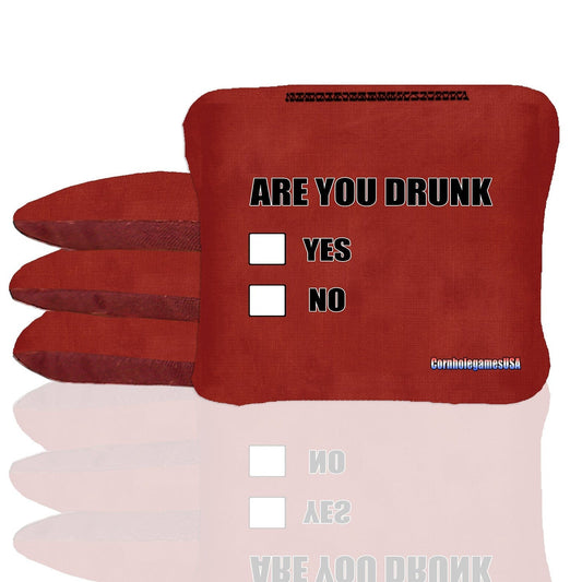 Are You Drunk (Red) Stick & Slide Cornhole Bags
