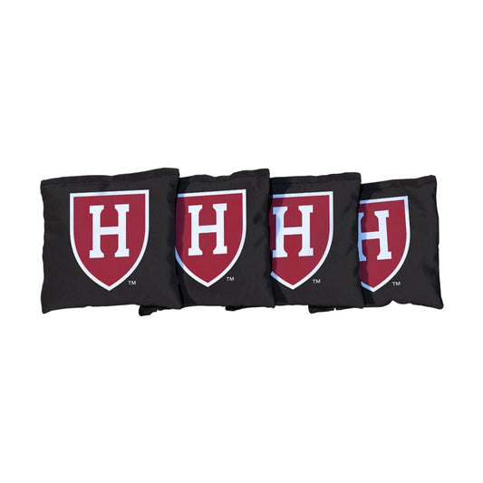 Harvard University Crimson Cornhole Bags Black