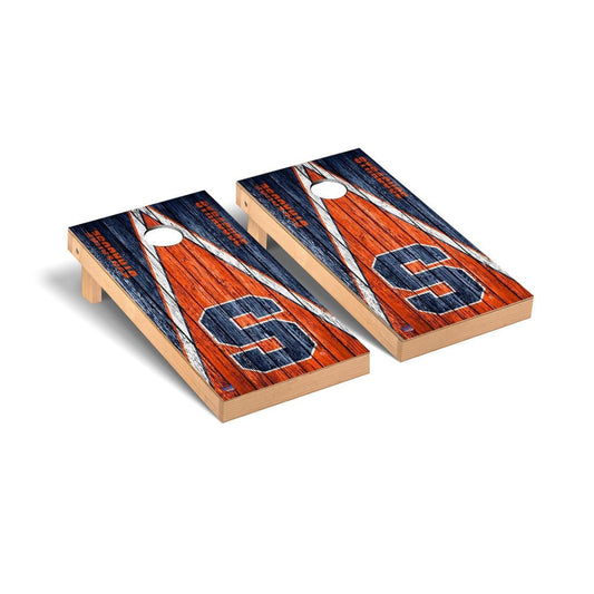 Syracuse Orange Cornhole Board Set - Triangle Weathered Version