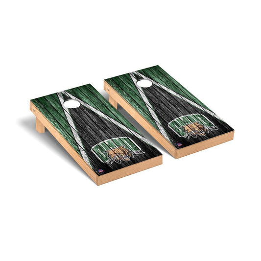 Ohio Bobcats Cornhole Board Set - Triangle Weathered Version