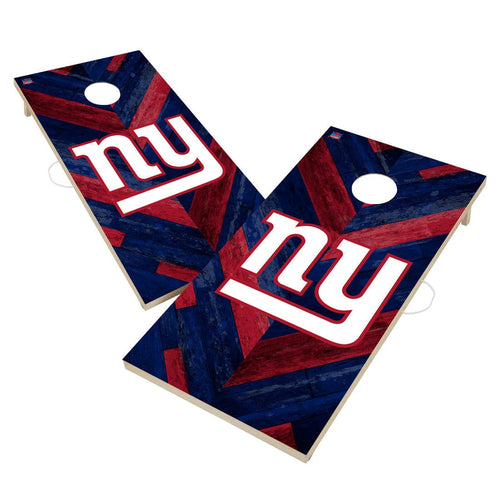 New York Giants NFL Cornhole Board Set - Herringbone Design