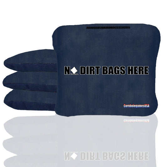 No Dirt Bags Here (Blue) Stick & Slide Cornhole Bags