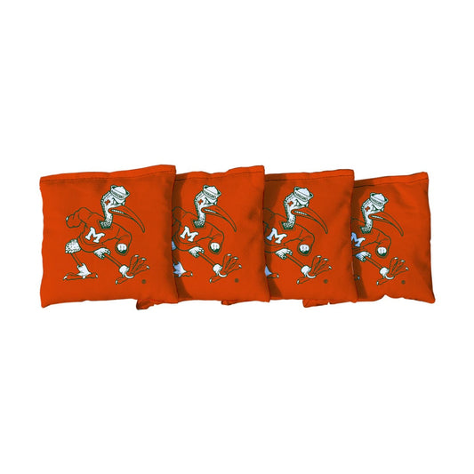 Miami Hurricanes Orange Cornhole Bags