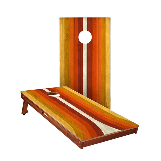 Retro Orange Curved Cornhole Boards