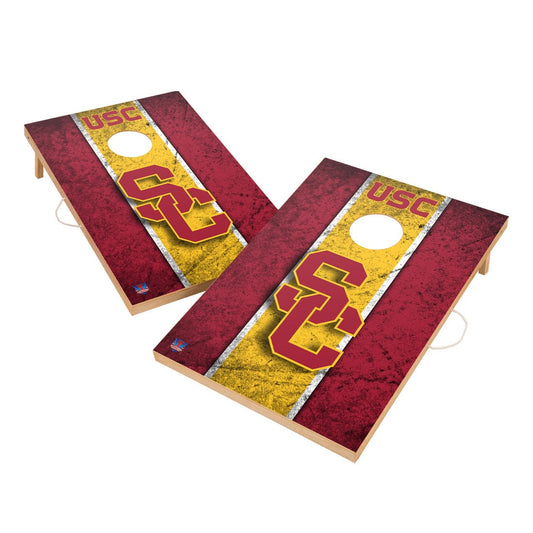 Vintage Southern California Trojans USC Solid Wood 2x3 Cornhole Set
