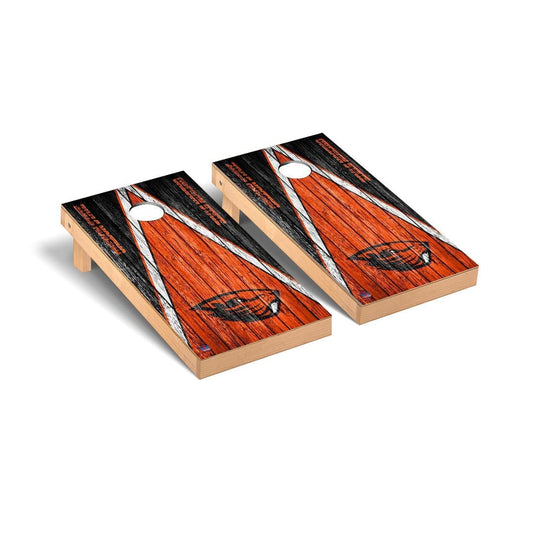 Oregon State Beavers Cornhole Board Set - Triangle Weathered Version