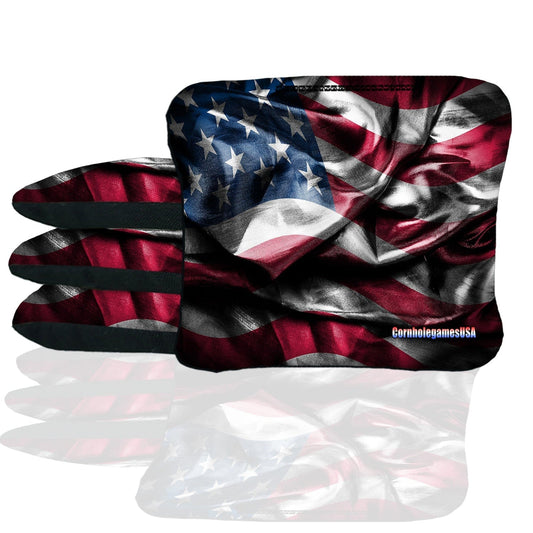Wavy American Flag #2 Cornhole Bags