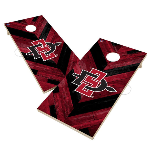 San Diego State Aztecs Cornhole Board Set - Herringbone Design