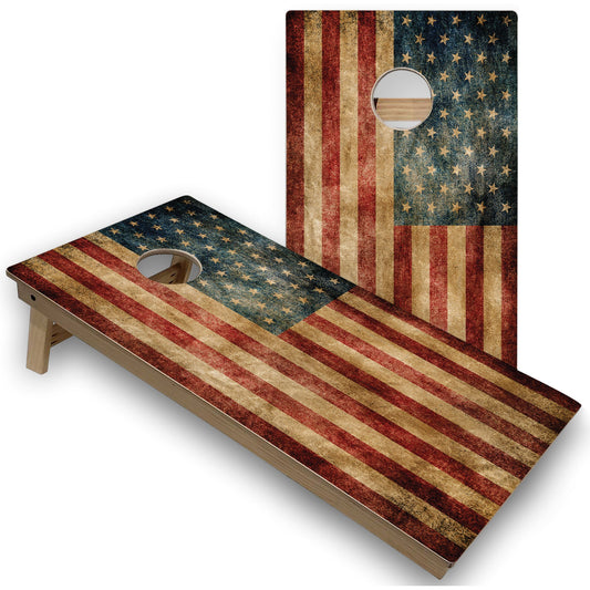 American Flag Distressed Cornhole Boards