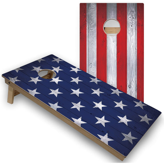 American Flag Split Cornhole Boards