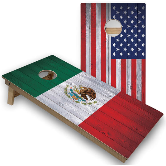 Mexico & USA Flag All-Weather Cornhole Set