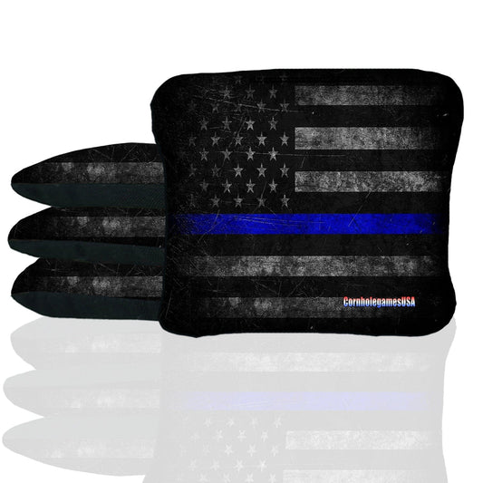 Rustic Blue Line Cornhole Bags