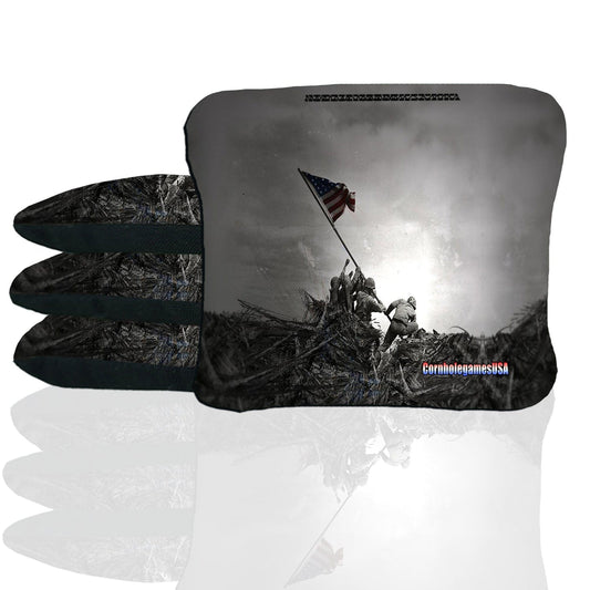 Soldiers Planting American Flag Cornhole Bags