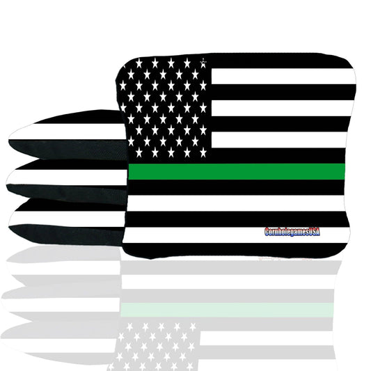 Green Line Flag Stick & Slide Cornhole Bags
