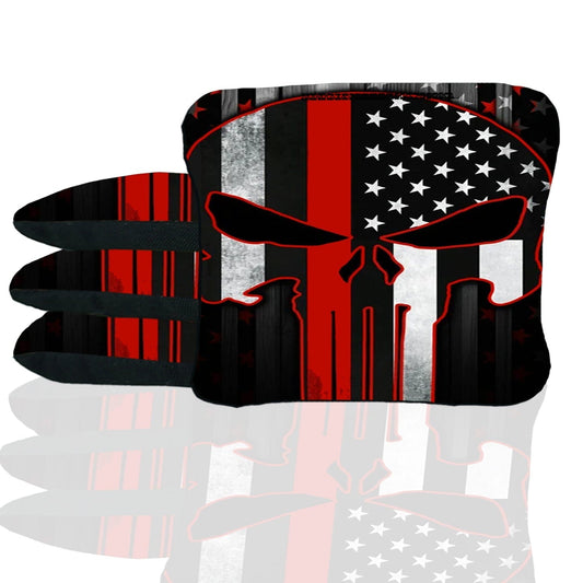 Red Line Skull #2 Cornhole Bags