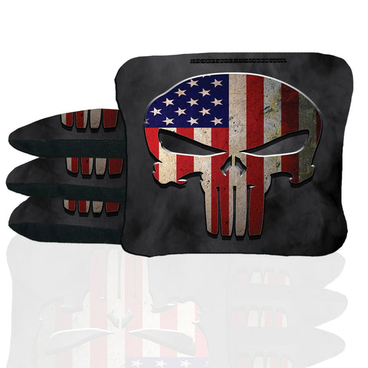American Flag Punisher Skull Stick & Slide Cornhole Bags